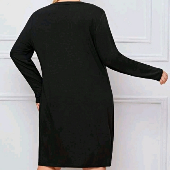 NEW Plus Black Casual Tee Dress - Picture 3 of 11